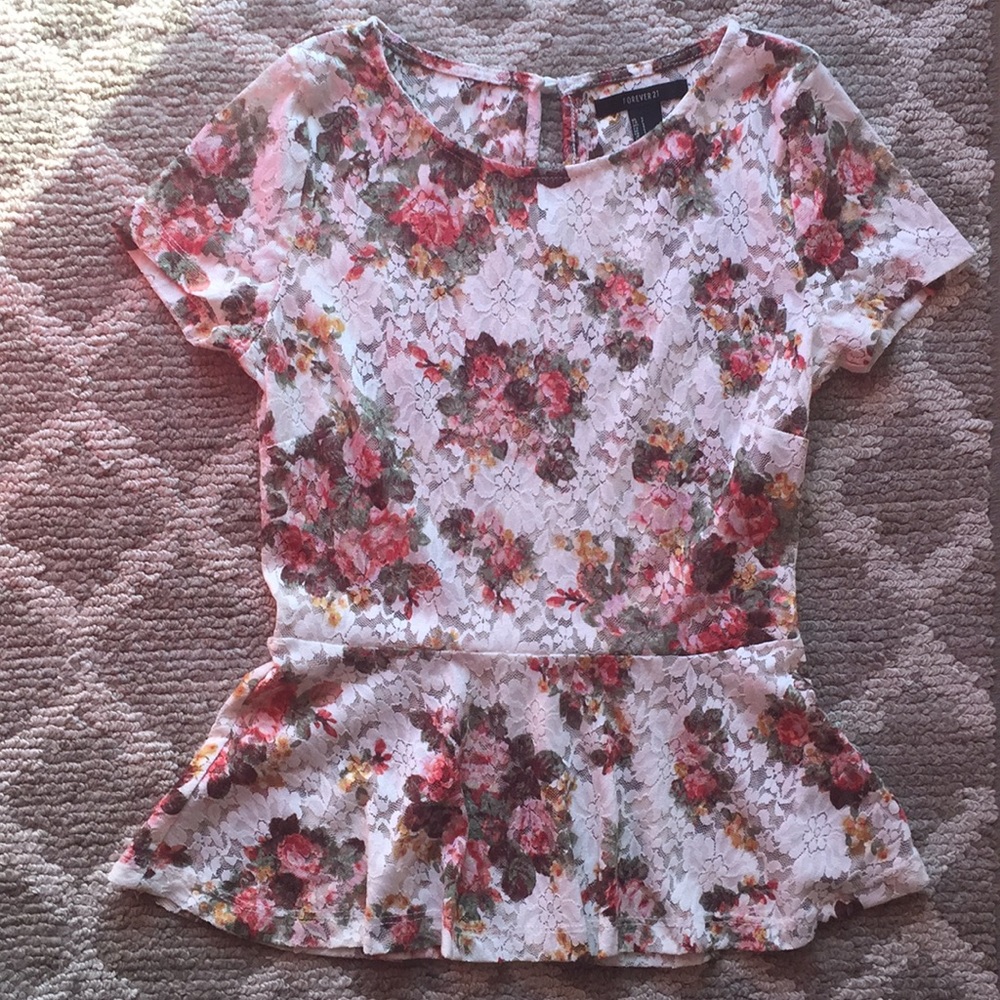 Forever 21 Lace Floral Blouse
